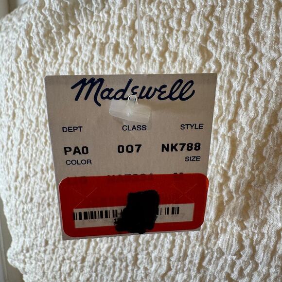 NWT Madewell Popcorn Crop Short Sleeve Top in Lighthouse Size M - Picture 7 of 10